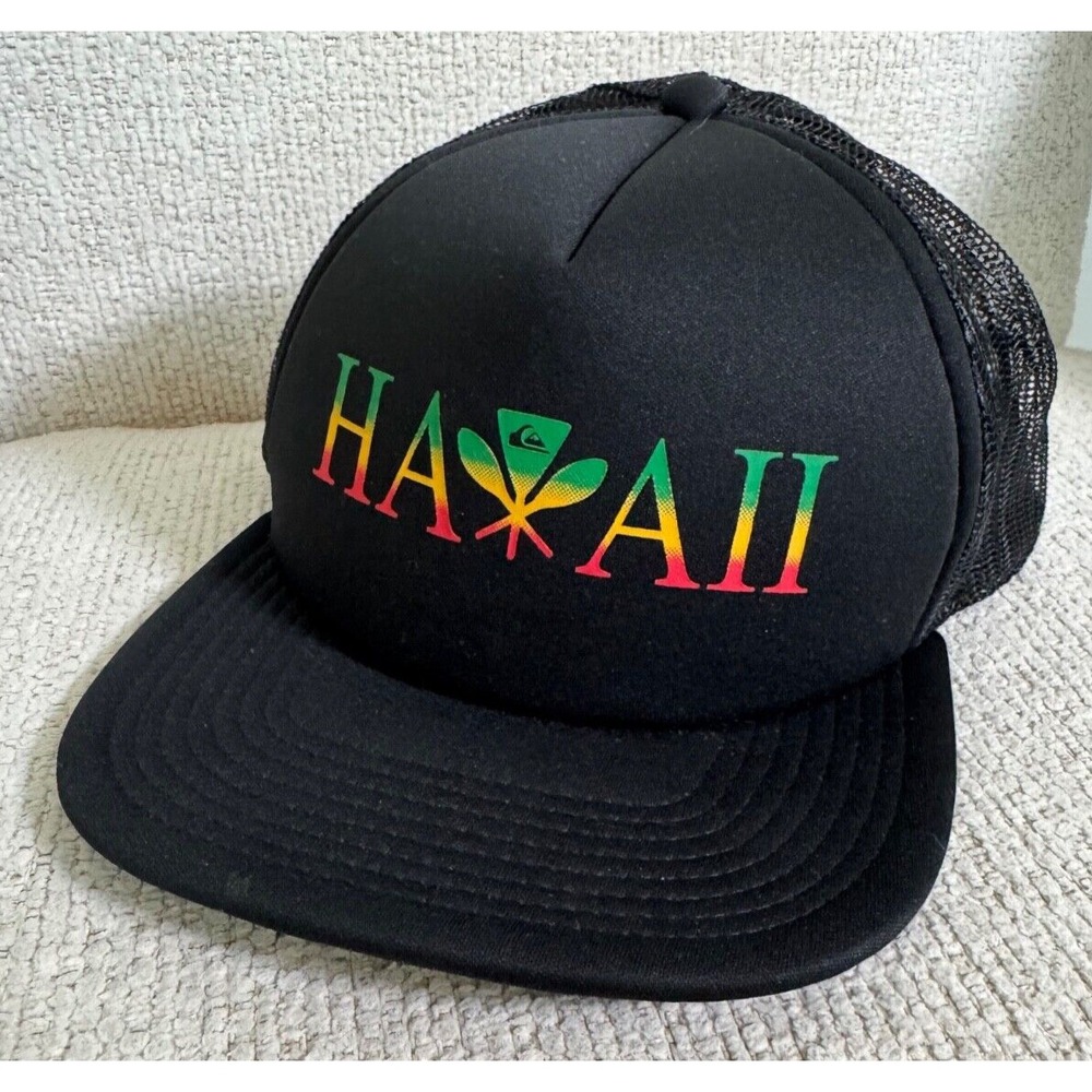 Quicksilver Hawaii Colors Foam Mesh Snapback Trucker Hat Surfer Hawaiian Flag - Picture 2 of 7